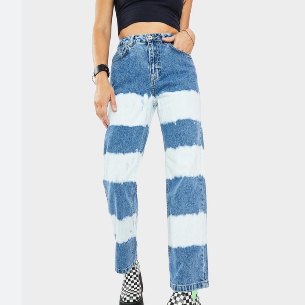 The ragged priest bleach striped jeans